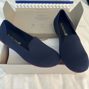 Kids Rothy’s loafers- Navy with red bottoms, size 3 kid